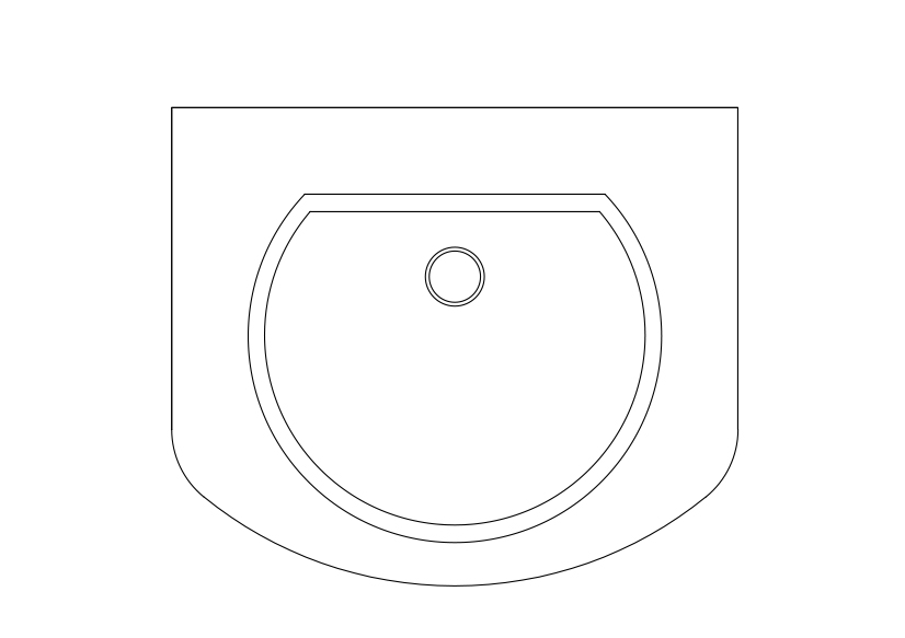 Free Sink Top View CAD Block – DWG, DXF, PDF Format