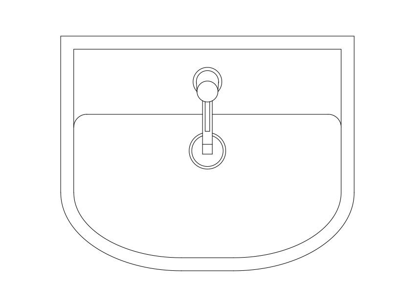Free Sink Top View CAD Block – DWG, DXF, PDF Format