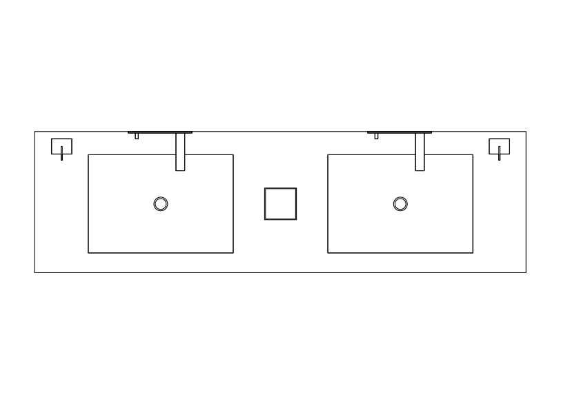 Free Double Sink Top View CAD Block – DWG, DXF, PDF Format