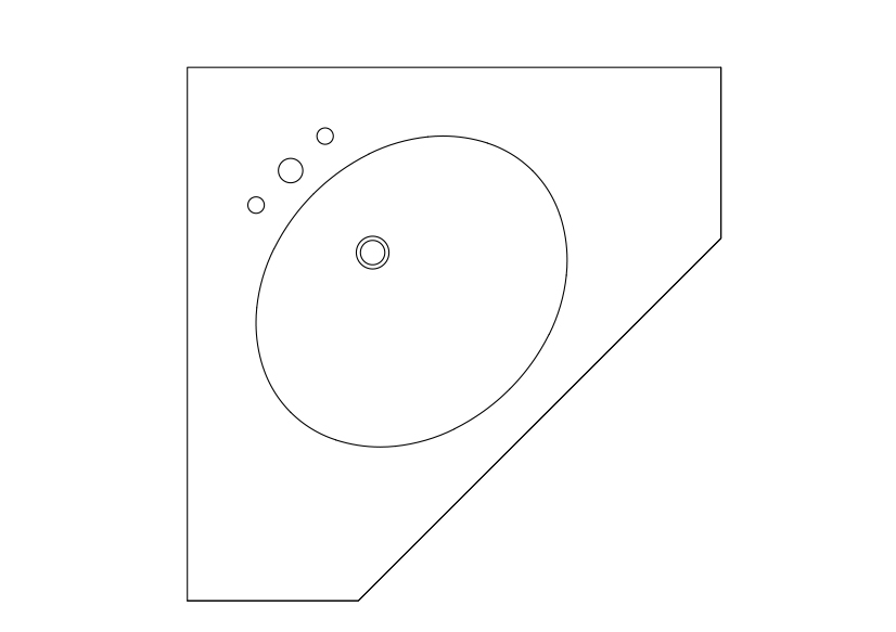 Free Sink Top View CAD Block – DWG, DXF, PDF Format