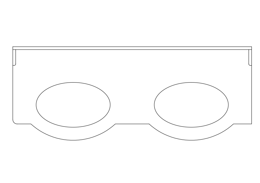 Free Double Sink Top View CAD Block – DWG, DXF, PDF Format