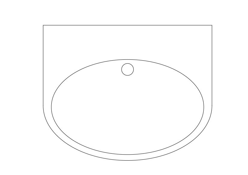 Free Sink Top View CAD Block – DWG, DXF, PDF Format