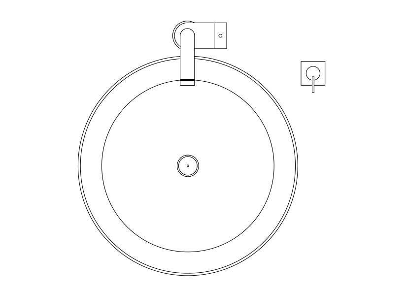 Free Sink Top View CAD Block – DWG, DXF, PDF Format