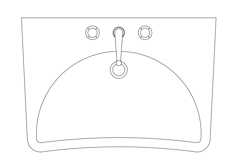 Free Sink Top View CAD Block – DWG, DXF, PDF Format