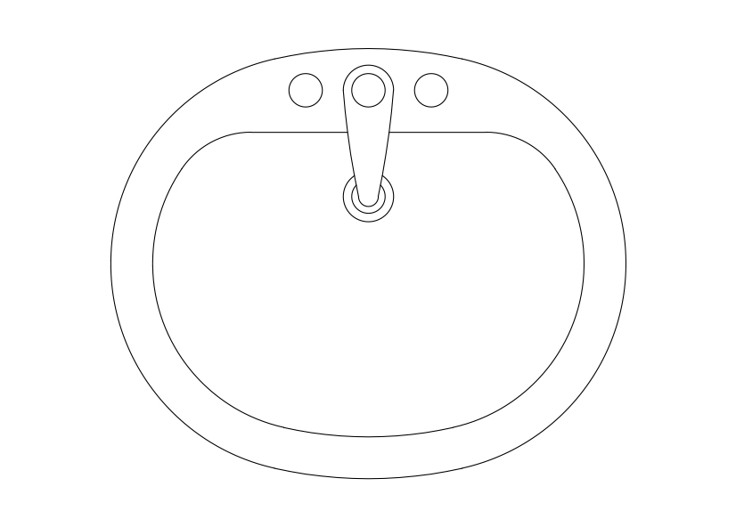 Free Sink Top View CAD Block – DWG, DXF, PDF Format
