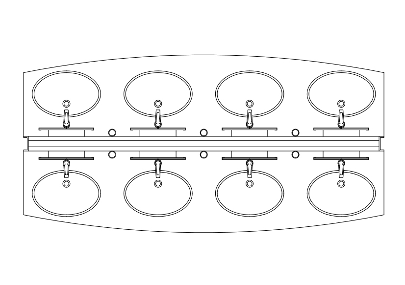 Free Multiple Sink Top View CAD Block – DWG, DXF, PDF Format