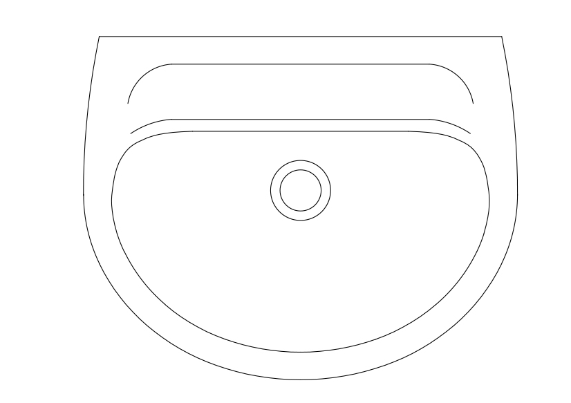 Free Sink Top View CAD Block – DWG, DXF, PDF Format