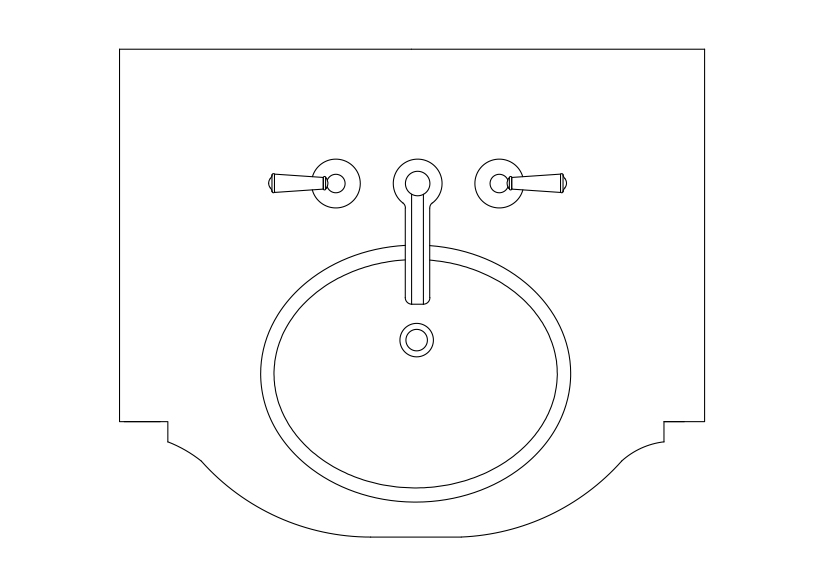 Free Sink Top View CAD Block – DWG, DXF, PDF Format