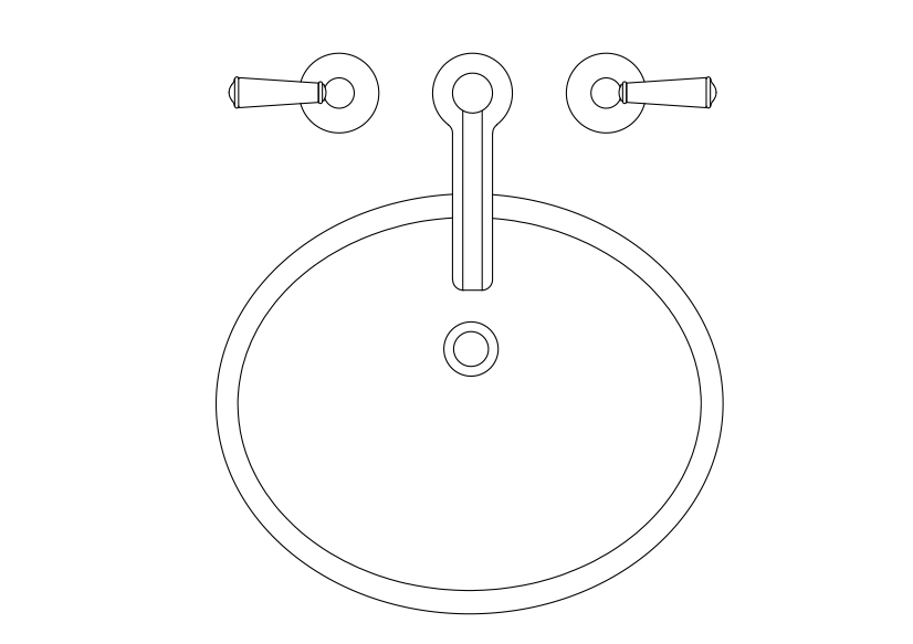 Free Sink Top View CAD Block – DWG, DXF, PDF Format