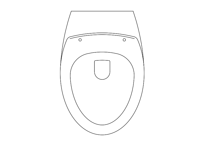 Free Toilet Top View CAD Block – DWG, DXF, PDF Format