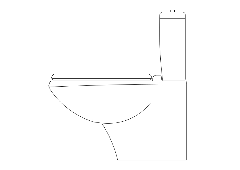 Free Toilet elevation CAD Block – DWG, DXF, PDF Format