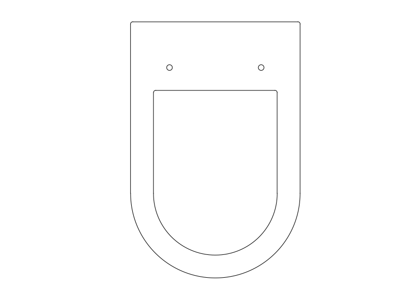 Free Toilet Top View CAD Block – DWG, DXF, PDF Format