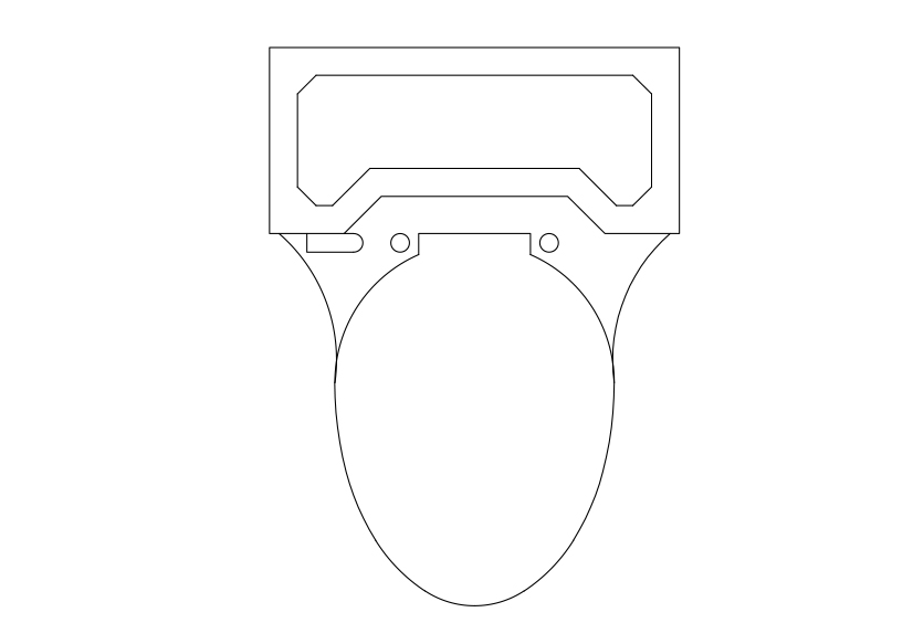 Free Toilet Top View CAD Block – DWG, DXF, PDF Format