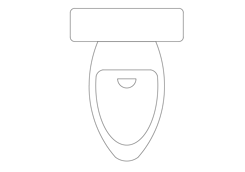 Free Toilet Top View CAD Block – DWG, DXF, PDF Format