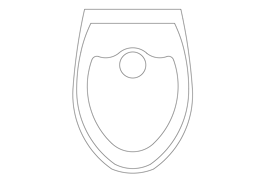 Free Toilet Top View CAD Block – DWG, DXF, PDF Format