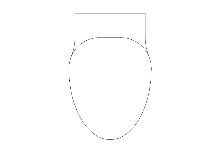 Free Toilet Top View CAD Block – DWG, DXF, PDF Format