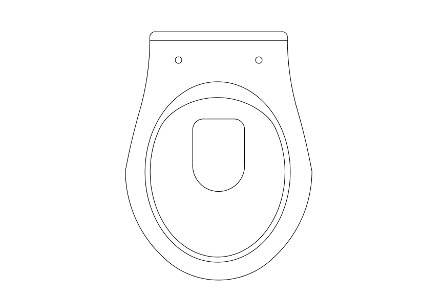 Free Toilet Top View CAD Block – DWG, DXF, PDF Format