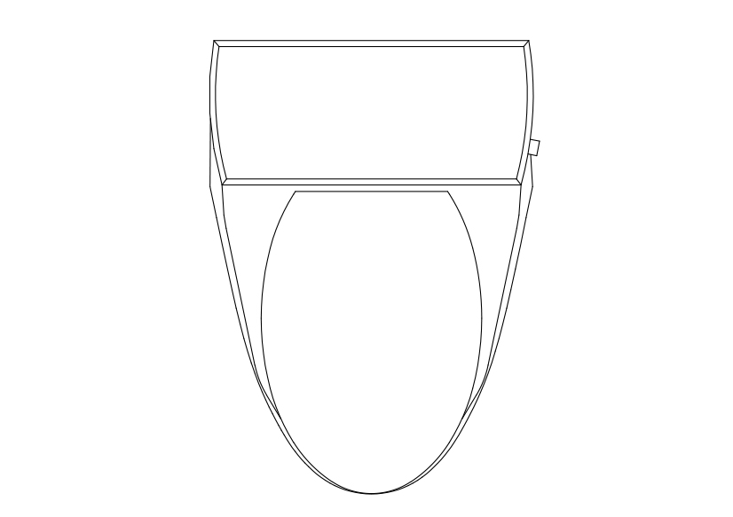 Free Toilet Top View CAD Block – DWG, DXF, PDF Format