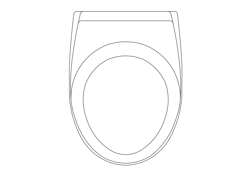 Free Toilet Top View CAD Block – DWG, DXF, PDF Format