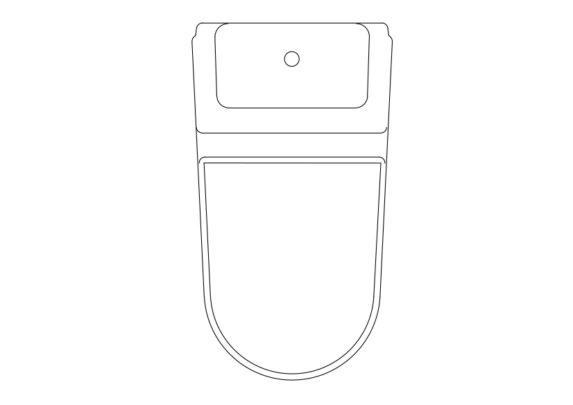 Free Toilet Top View CAD Block – DWG, DXF, PDF Format