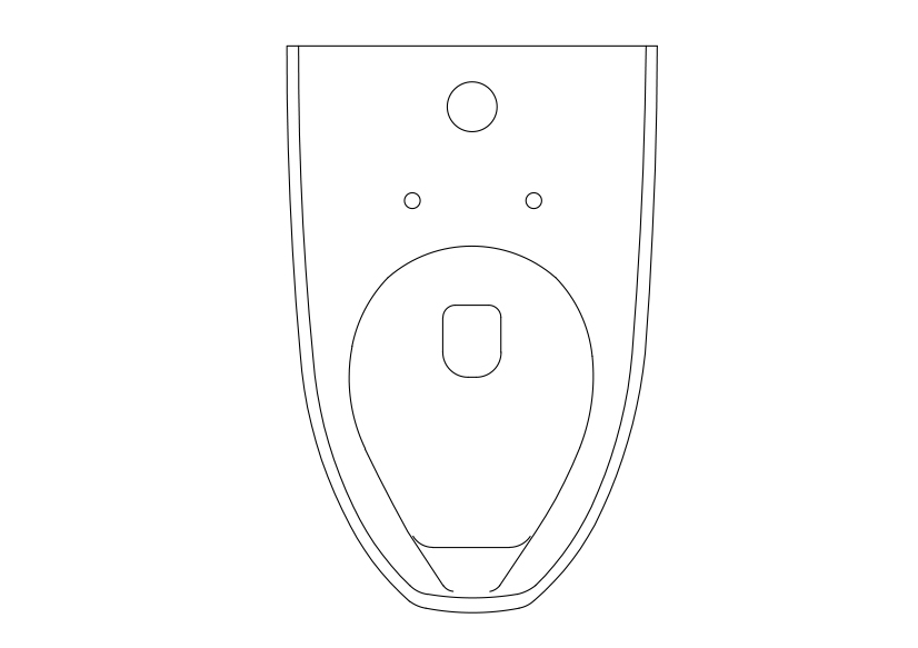 Free Toilet Top View CAD Block – DWG, DXF, PDF Format