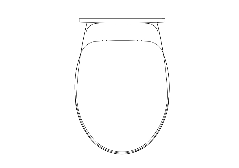 Free Toilet Top View CAD Block – DWG, DXF, PDF Format