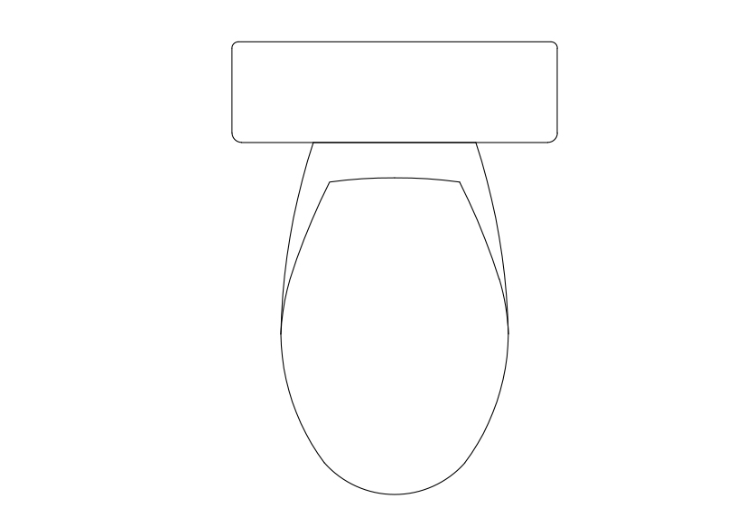 Free Toilet Top View CAD Block – DWG, DXF, PDF Format