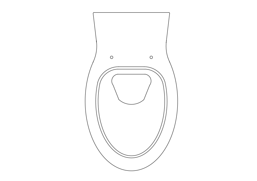 Free Toilet Top View CAD Block – DWG, DXF, PDF Format