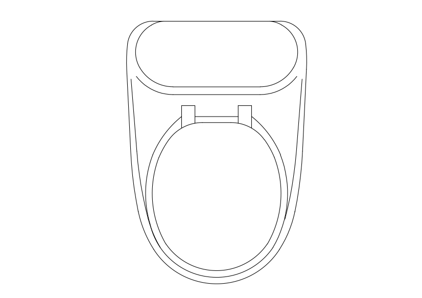 Free Toilet Top View CAD Block – DWG, DXF, PDF Format