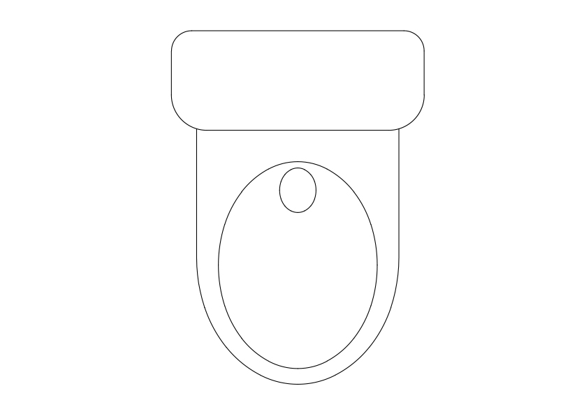 Free Toilet Top View CAD Block – DWG, DXF, PDF Format