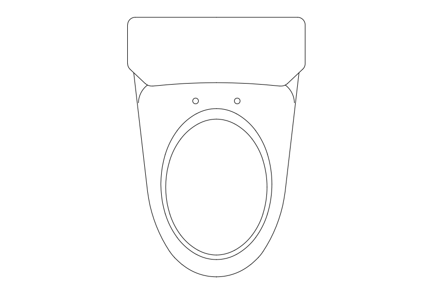 Free Toilet Top View CAD Block – DWG, DXF, PDF Format