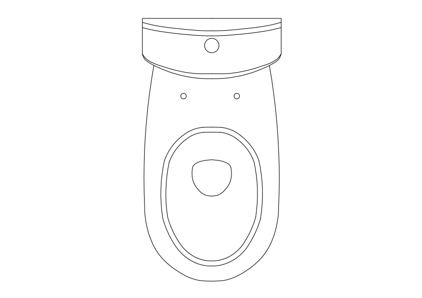 Free Toilet Top View CAD Block – DWG, DXF, PDF Format