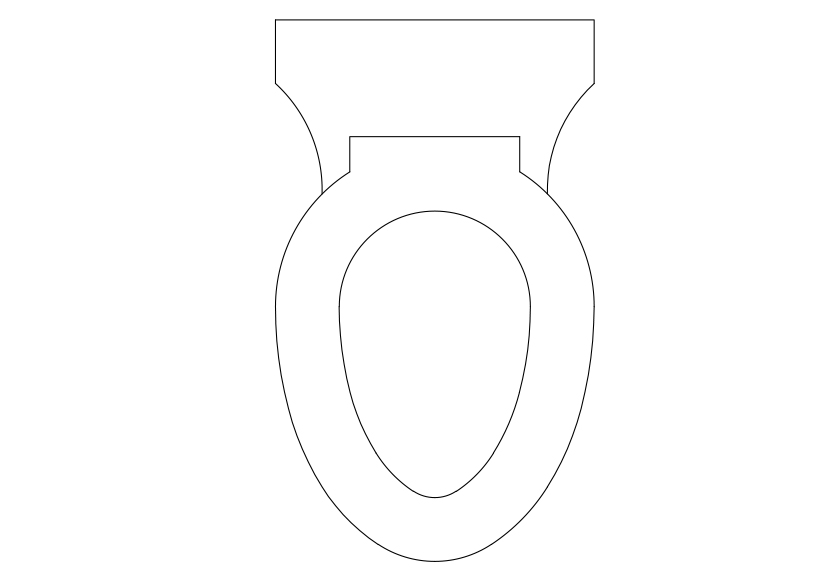 Free Toilet Top View CAD Block – DWG, DXF, PDF Format