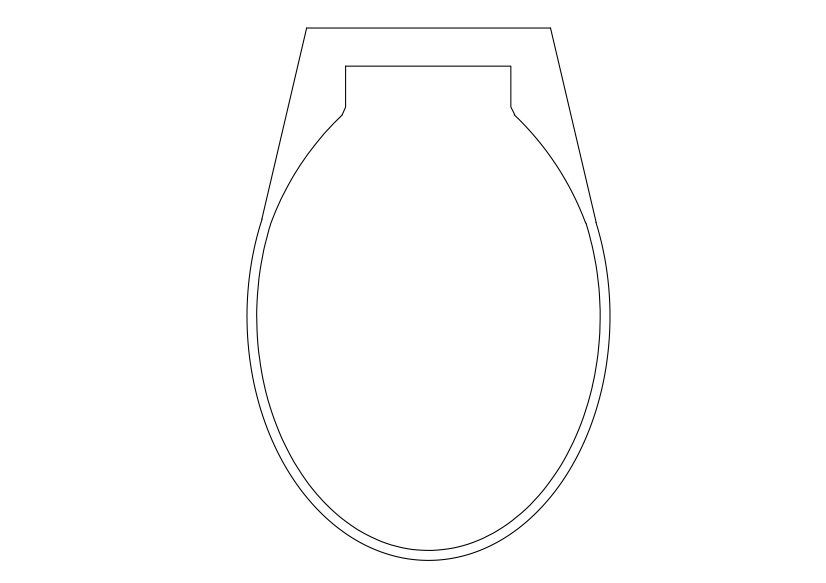 Free Toilet Top View CAD Block – DWG, DXF, PDF Format