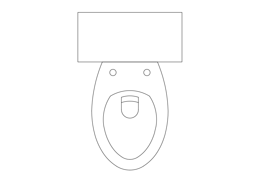 Free Toilet Top View CAD Block – DWG, DXF, PDF Format
