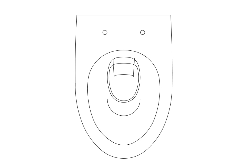Free Toilet Top View CAD Block – DWG, DXF, PDF Format