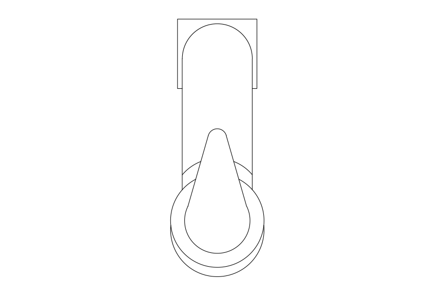 Free Towel Holder Top View CAD Block – DWG, DXF, PDF Format