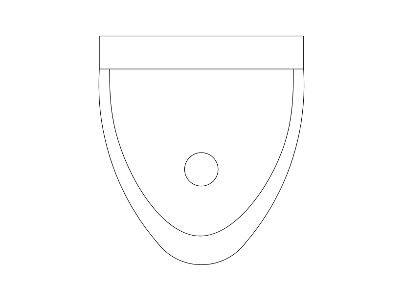 Free Urinal Top View CAD Block – DWG, DXF, PDF Format