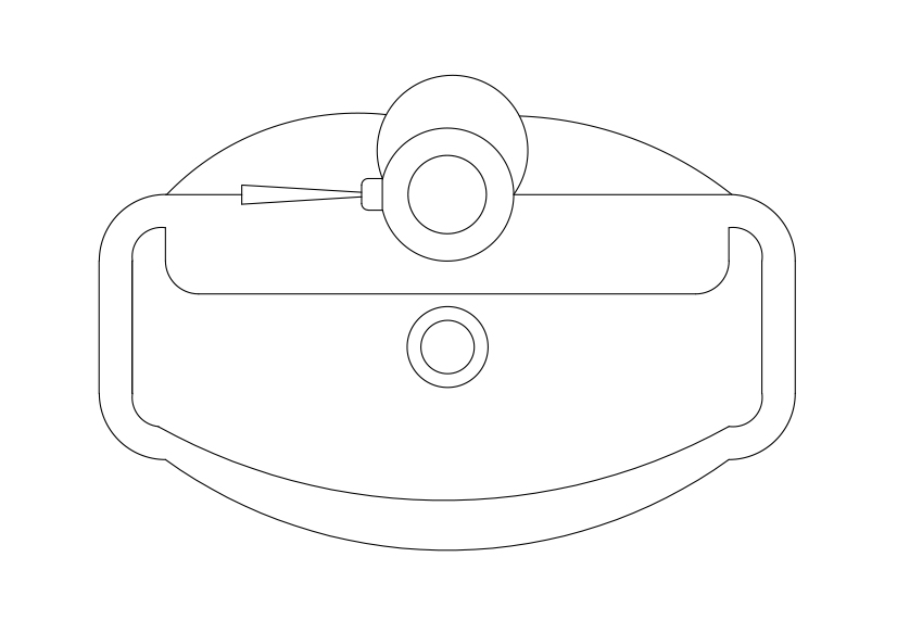 Free Urinal Top View CAD Block – DWG, DXF, PDF Format