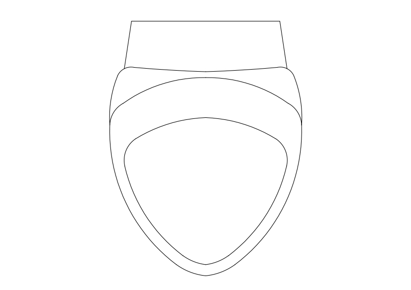 Free Urinal Top View CAD Block – DWG, DXF, PDF Format