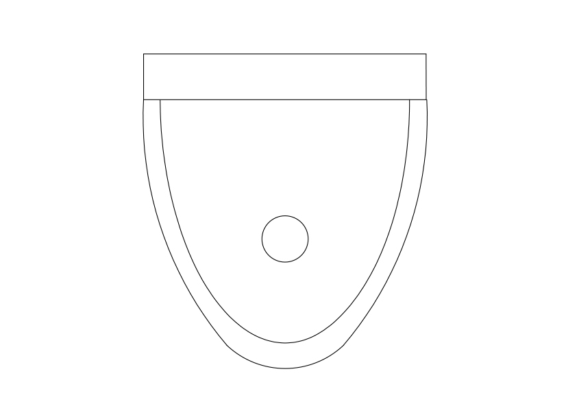 Free Urinal Top View CAD Block – DWG, DXF, PDF Format