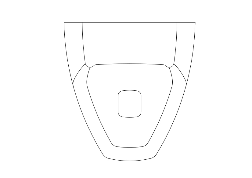 Free Urinal Top View CAD Block – DWG, DXF, PDF Format