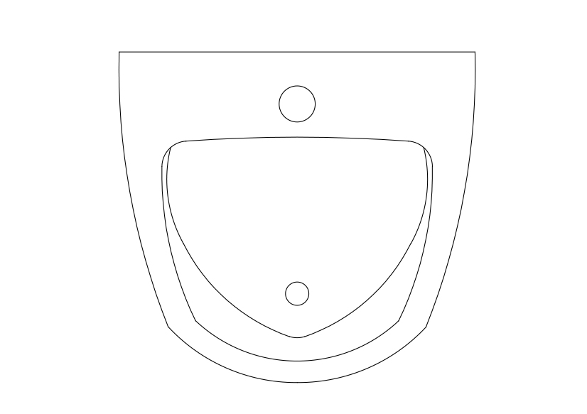 Free Urinal Top View CAD Block – DWG, DXF, PDF Format