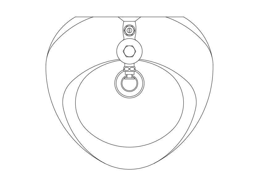 Free Urinal Top View CAD Block – DWG, DXF, PDF Format