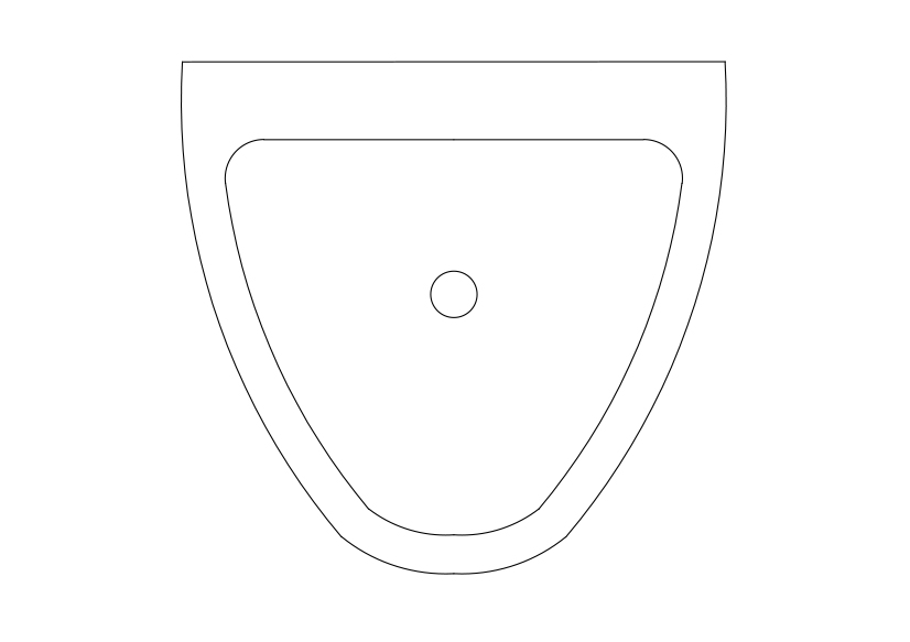 Free Urinal Top View CAD Block – DWG, DXF, PDF Format
