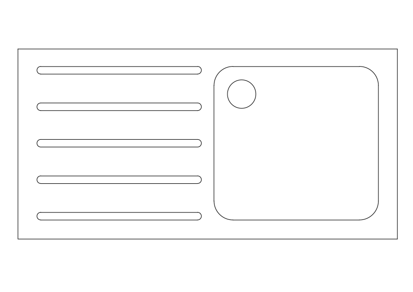 Free Single Kitchen Sink Top View CAD Block – DWG, DXF, PDF Format