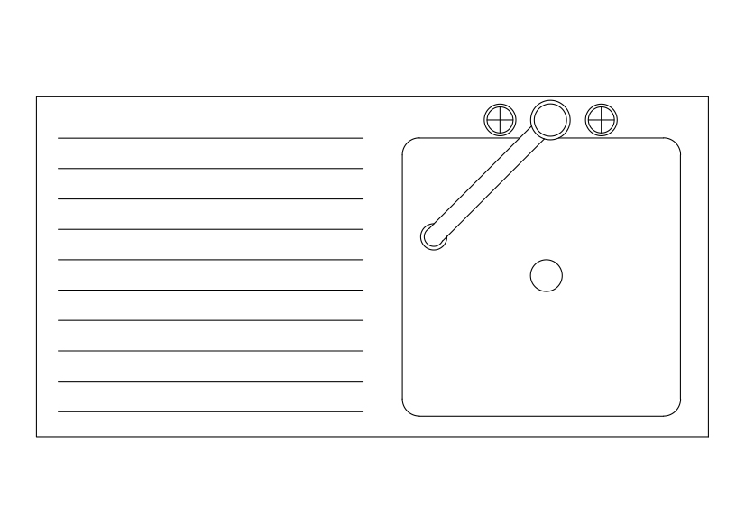Free Single Kitchen Sink Top View CAD Block – DWG, DXF, PDF Format