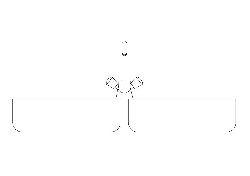 Free Kitchen Sink Elevation CAD Block – DWG, DXF, PDF Format