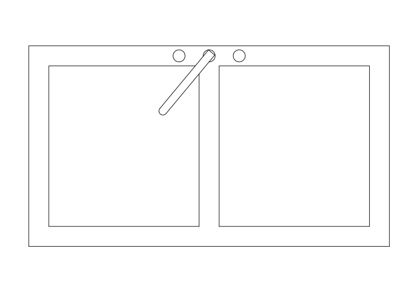 Free Double Kitchen Sink Top View CAD Block – DWG, DXF, PDF Format