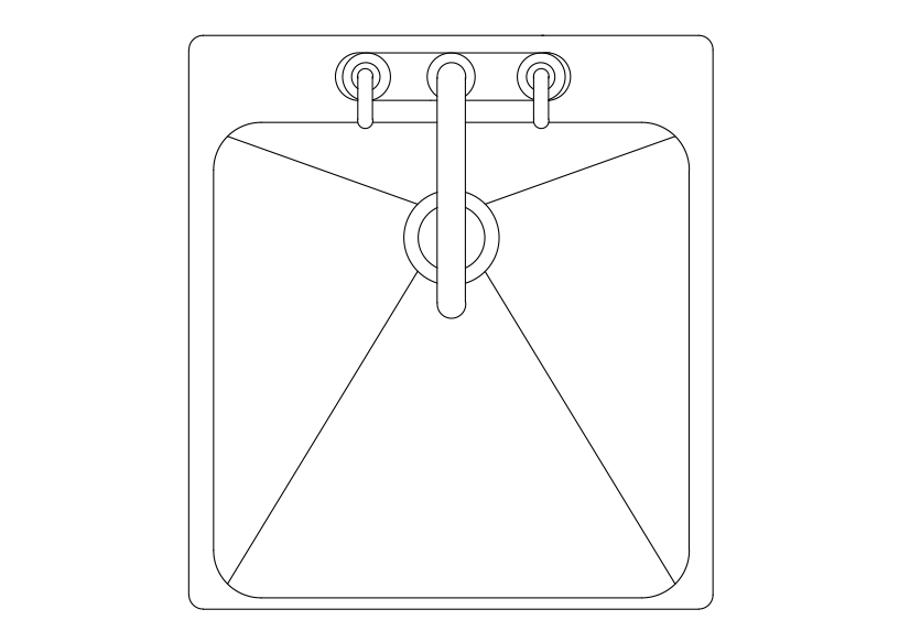 Free Single Kitchen Sink Top View CAD Block – DWG, DXF, PDF Format
